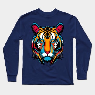 Tiger Head Pop Art Long Sleeve T-Shirt